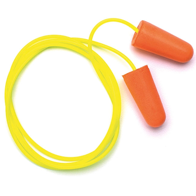 Earplugs with cord, disposable